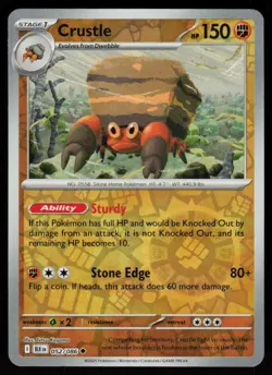 Crustle 052/086 Uncommon Black Bolt Pokemon Reverse Holo Near Mint - Image 1