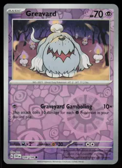 Greavard 104/198 Common Scarlet & Violet Pokemon Reverse Holo Near Mint - Image 1