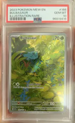 2023 POKEMON MEW EN-151 ILLUSTRATION RARE #166 BULBASAUR PSA 10 - Image 1