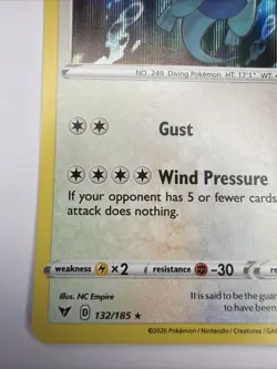 Pokemon TCG Lugia Sword & Shield: Vivid Voltage 132/185 Holo Rare NM/Mint - Image 4