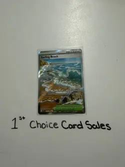 Surfing Beach 114/086 Ultra Rare ME04: Chaos Rising Pokemon NM/M - Image 1