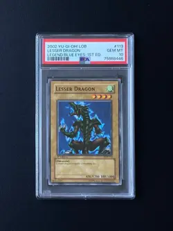 PSA 10 YUGIOH Lesser Dragon 1st Ed Legend of Blue Eyes White Dragon LOB - Image 1