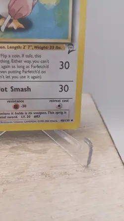 Pokemon TCG WOTC #40/130 Farfetch'd Base Set 2 Unlimited Uncommon Card - LP - Image 3