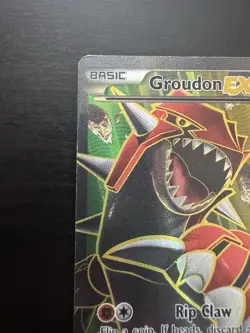 Groudon EX 150/160 Full Art Holo Rare XY Primal Clash Pokemon Card DMG - Image 2