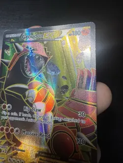 Groudon EX 150/160 Full Art Holo Rare XY Primal Clash Pokemon Card DMG - Image 7