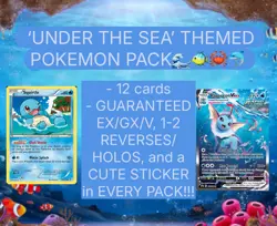 ‘Under The Sea’ Water Pokemon Card Pack! GUARANTEED EX/GX/V, Holos/Reverses - Image 1