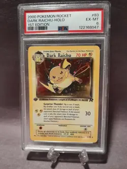 1st Edition Dark Raichu 83/82 - PSA 6 EX-MT - Team Rocket - Holo! - Pokemon Card - Image 1