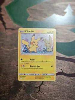 Pikachu SM162 Sm Holo Black Star Promo card, Lightly Played - Image 1