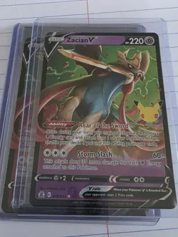 PokÃ©mon TCG Zacian v Celebrations Holo Ultra Rare Card 016/025 NM/M Condition - Image 1