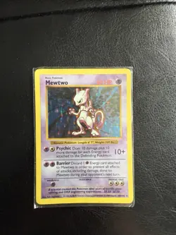 Pokemon Mewtwo TCG Base Set Holo Shadowless Card 10/102 - Image 1