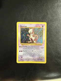 Pokemon Mewtwo TCG Base Set Holo Shadowless Card 10/102 - Image 3