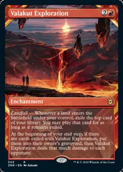 1x Valakut Exploration - Showcase - Foil Heavy Play, English Zendikar Rising MTG - Image 1