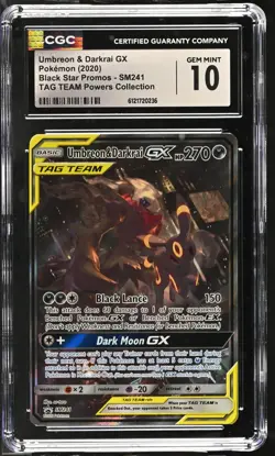 2020 Pokemon #SM241 Umbreon & Darkrai GX TAG TEAM Powers Collection CGC 10 - Image 1
