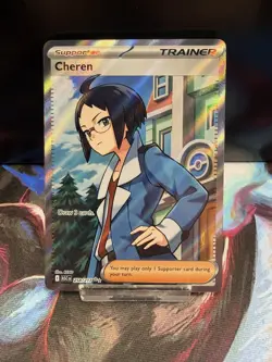 Cheren 258/217 Full Art Trainer Ultra Rare Holo Ascended Heroes Pokemon TCG - Image 1