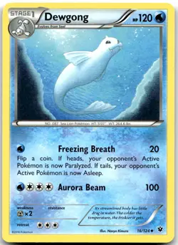 Pokemon Dewgong Fates Collide FCO #16/124 Uncommon LP BUY 2, 1 FREE! - Image 1