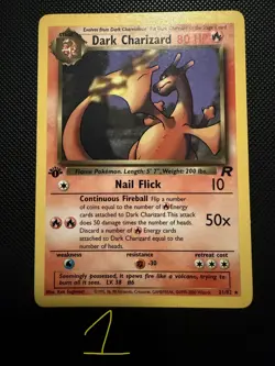 2000 Pokemon 1st Edition Team Rocket Non Holo Dark Charizard #21/82 - Image 1