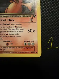 2000 Pokemon 1st Edition Team Rocket Non Holo Dark Charizard #21/82 - Image 4