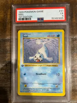 POKEMON 1999 Game 1st Edition SEEL #41 PSA 5 RARE Shadowless - Image 1