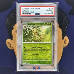 💎PSA 10 GEM MINT 2025 Pokemon Prismatic Evolutions LEAFEON #005 Reverse Holo - Image 2