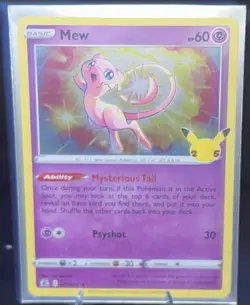 Pokemon TCG Mew 011/025 Holo Rare 2021 Celebrations Base Set NM Condition - Image 1
