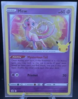 Pokemon TCG Mew 011/025 Holo Rare 2021 Celebrations Base Set NM Condition - Image 2