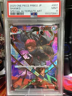 2025 ONE PIECE JAPANESE PRB02 SPECIAL ALTERNATE ART #007 SHANKS PSA 9 - Image 1
