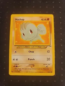 POKEMON MACHOP 73/105 COMMON NEO DESTINY LP CARD - Image 1