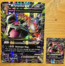 Pokemon Mega-Tyranitar-EX Holo Full Art Ultra Rare TCG Cards ( Large and Small) - Image 1
