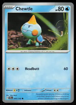 Chewtle 43/142 Common Stellar Crown Pokemon Near Mint - Image 1