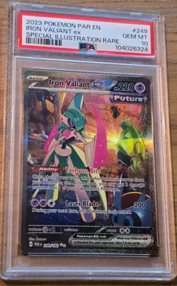 Iron Valiant Ex PSA 10 2023 Pokemon Par En-Paradox Rift #249 - Image 1