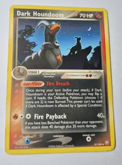 * Damaged Edges * Pokemon TCG Dark Houndoom 37/109 Non-Holo - Image 3