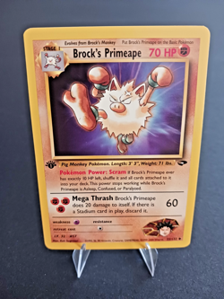 Pokemon TCG Brock's Mankey 68/132 + Brock's Primeape 35/132 Gym Heroes 1st Ed NM - Image 1