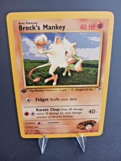 Pokemon TCG Brock's Mankey 68/132 + Brock's Primeape 35/132 Gym Heroes 1st Ed NM - Image 5