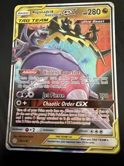 Pokemon Naganadel & Guzzlord GX Sm-Cosmic Eclipse 158/236 TAG TEAM Holo - Image 1