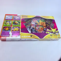 Pokemon TCG Alakazam V Box Factory Sealed 4 Booster Packs with Foil Bonus - Image 1