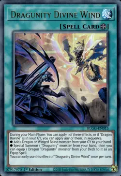 Dragunity Divine Wind - Ultra Rare 1st Edition BLGG-EN015 - NM - YuGiOh - Image 1