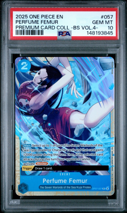 2025 ONE PIECE PREM CARD COLL BEST SELECTION VOL.4 #057 PERFUME FEMUR PSA 10 - Image 1