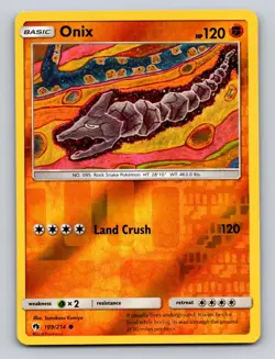 Onix 109/214 Common Lost Thunder Pokemon Reverse Holo NM - Image 1