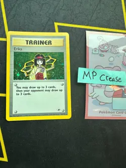 Pokemon Card Erika Gym Heroes Unlimited Holo Rare 16/132 NA 💎MP Crease💎 - Image 1