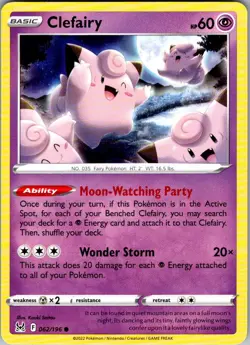 Clefairy Lost Origin 062/196 Common Pokemon Near Mint - Image 1