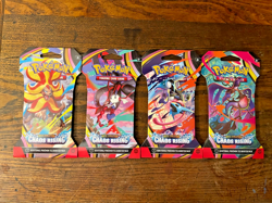 (4) Pokemon TGC Chaos Rising Pokemon Sleeved Booster Pack Art Set New Sealed - Image 1