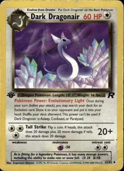 Dark Dragonair Uncommon Team Rocket 33/82 Colorless 1st Edition Pokemon Card - Image 1