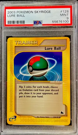 2003 Pokemon Skyridge Lure Ball 128/144 PSA 9 Mint Freshly Graded ENN Cards - Image 1
