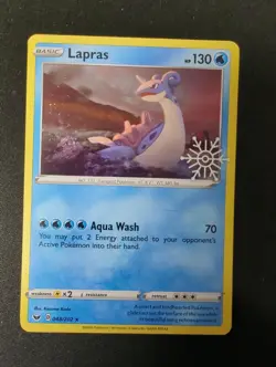 Pokemon TCG - Lapras 048/202 - Holo - Advent Calendar - Snowflake Stamp Nm - Image 1