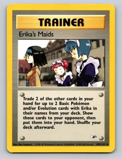 Erika's Maids 109/132 Uncommon Gym Heroes Pokemon Unlimited LP/MP - Image 1