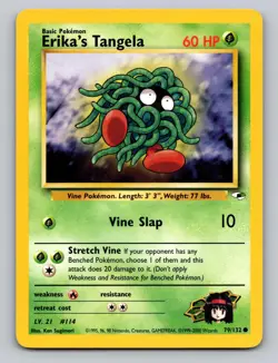 Erika's Tangela 79/132 Common Gym Heroes Pokemon Unlimited LP - Image 1