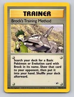 Brock's Training Method 106/132 Uncommon Gym Heroes Pokemon Unlimited MP - Image 1