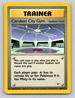 Cerulean City Gym 108/132 Uncommon Gym Heroes Pokemon Unlimited NM - Image 1