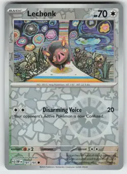 Lechonk 181/197 Common Obsidian Flames Pokemon Reverse Holo Near Mint - Image 1