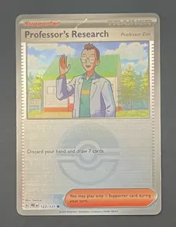 Pokemon Card Professor's Research 123/131 Prismatic Evolutions Poke Ball Pattern - Image 1